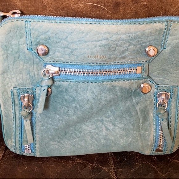 Botkier Blue / Teal Leather Logan Crossbody Bag - Picture 2 of 9